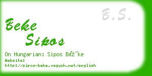 beke sipos business card